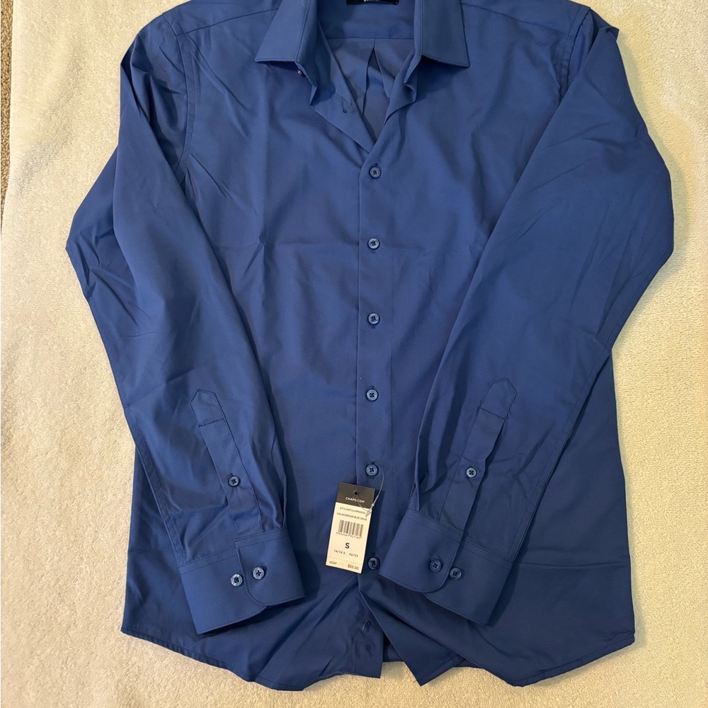 Chaps Men's Slim Long-Sleeve Dress Shirt - Royal Blue